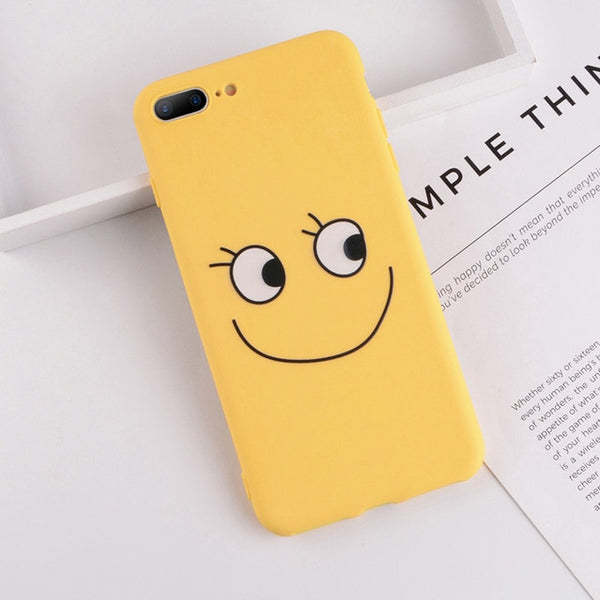 Cute Cartoon Letter Deer Smiley Face Soft Case For iPhone