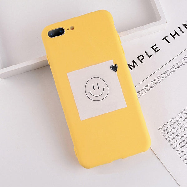 Cute Cartoon Letter Deer Smiley Face Soft Case For iPhone