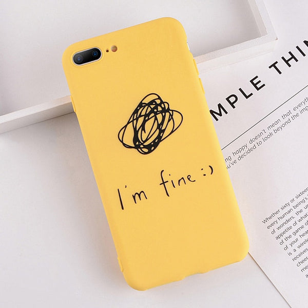 Cute Cartoon Letter Deer Smiley Face Soft Case For iPhone