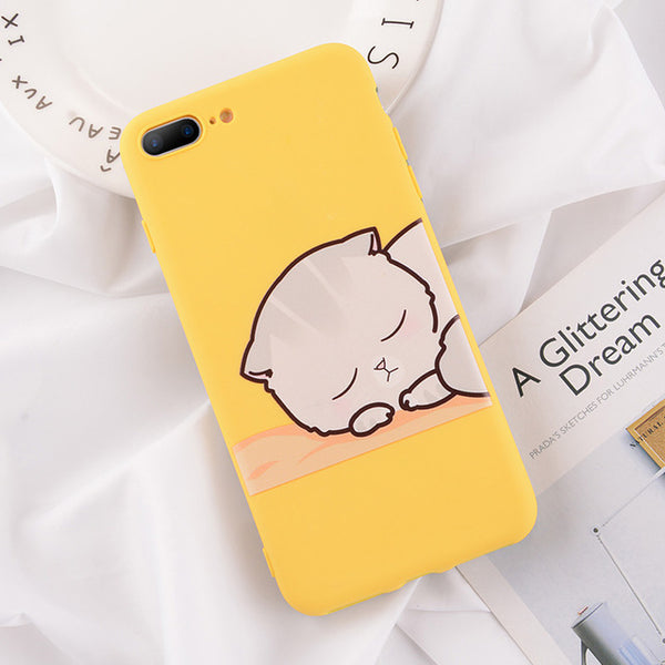 Cute Cartoon Letter Deer Smiley Face Soft Case For iPhone