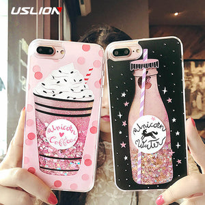 Glitter Bottle Quicksand Dynamic Phone Case For iPhone