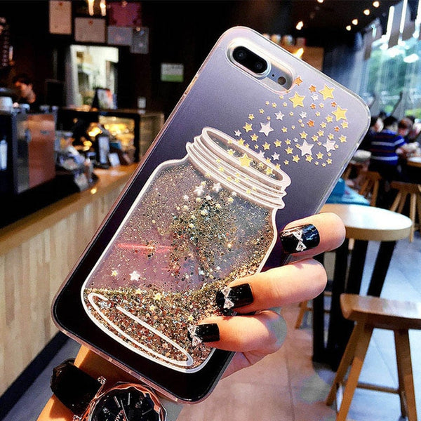 Glitter Bottle Quicksand Dynamic Phone Case For iPhone