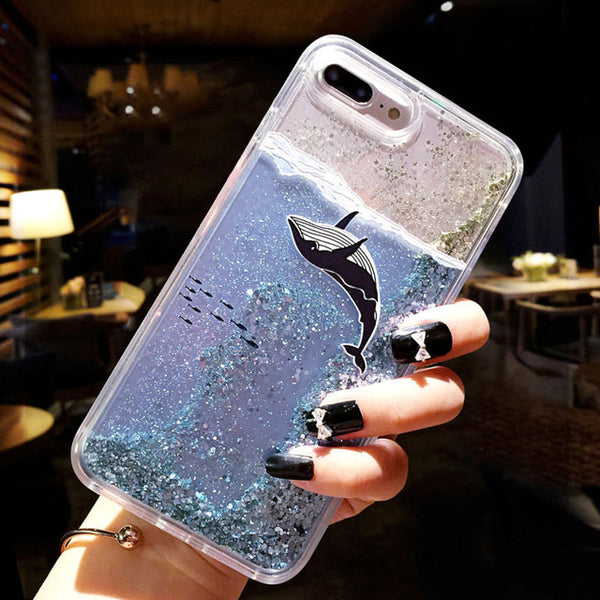 Glitter Bottle Quicksand Dynamic Phone Case For iPhone