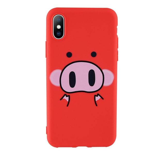 Funny Pig Pattern Phone Case For iPhone Silicon Cover