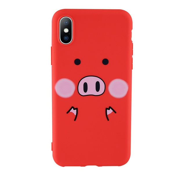 Funny Pig Pattern Phone Case For iPhone Silicon Cover