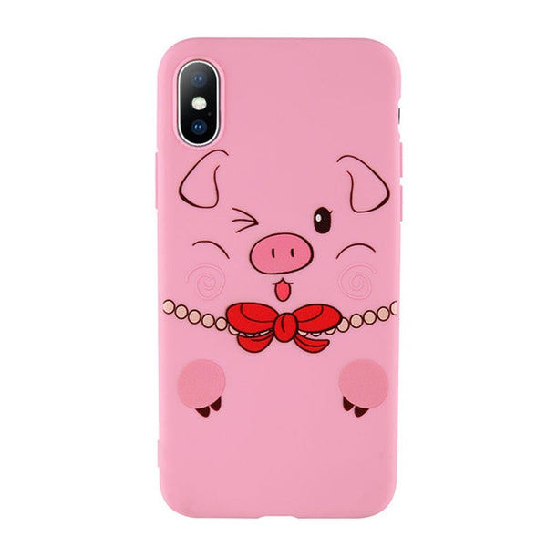 Funny Pig Pattern Phone Case For iPhone Silicon Cover