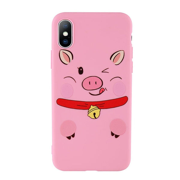 Funny Pig Pattern Phone Case For iPhone Silicon Cover