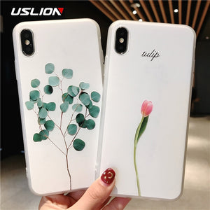 3D Relief Flower Leaf Phone Cover For iPhone