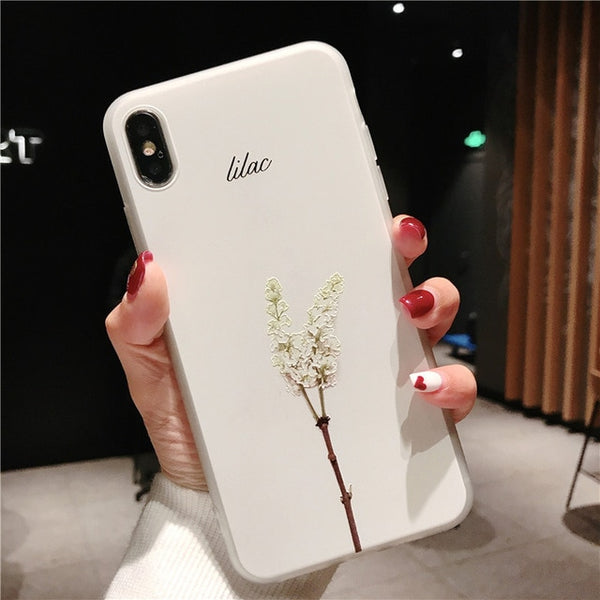 3D Relief Flower Leaf Phone Cover For iPhone