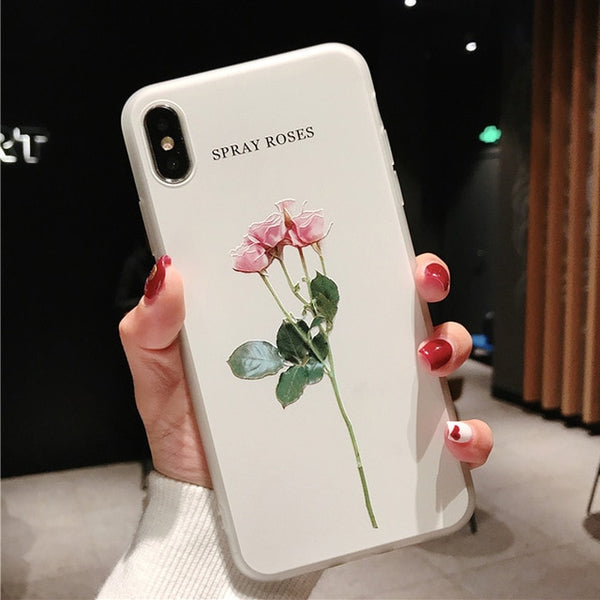 3D Relief Flower Leaf Phone Cover For iPhone