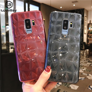 Diamond Texture Clear Soft Case For Samsung