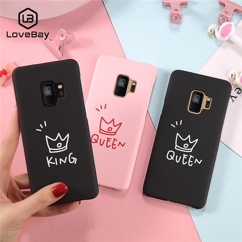 Crown Letter KING QUEEN Couple Phone Case for Samsung