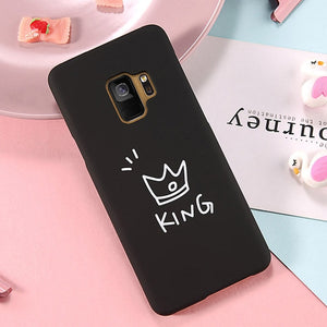 Crown Letter KING QUEEN Couple Phone Case for Samsung