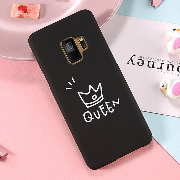 Crown Letter KING QUEEN Couple Phone Case for Samsung