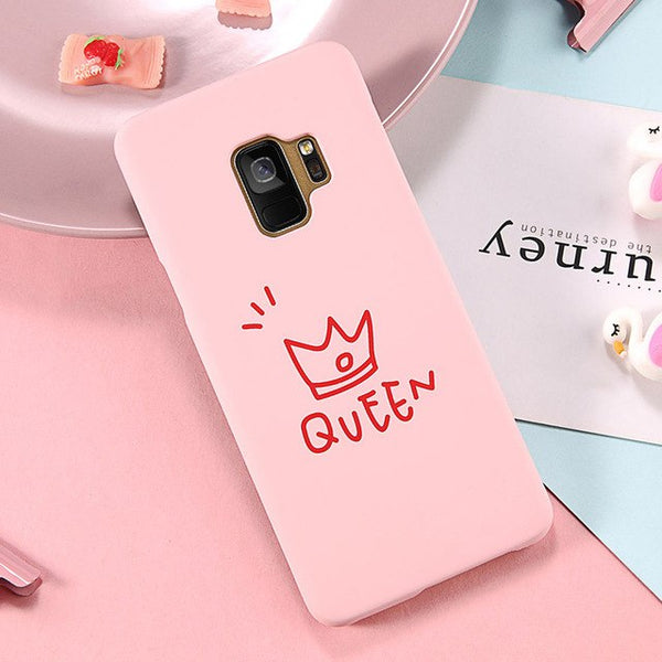 Crown Letter KING QUEEN Couple Phone Case for Samsung