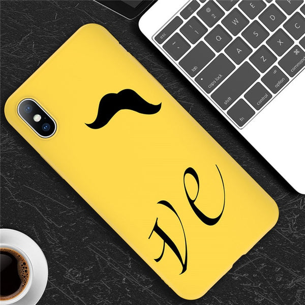 Fashion Cute Cartoon Letter Smiley Face Soft case For iPhone