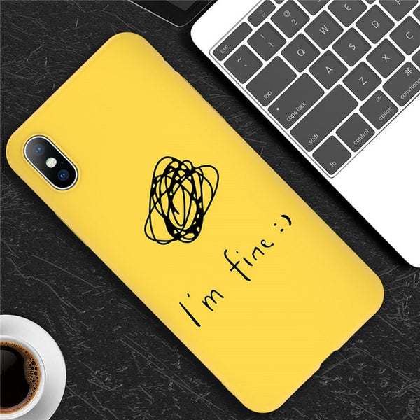 Fashion Cute Cartoon Letter Smiley Face Soft case For iPhone