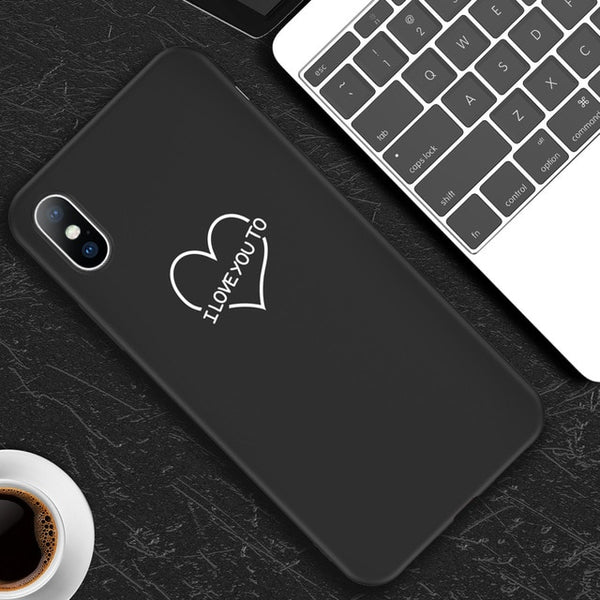 Cute Cartoon Love Heart Wine Red Soft Case For iPhone