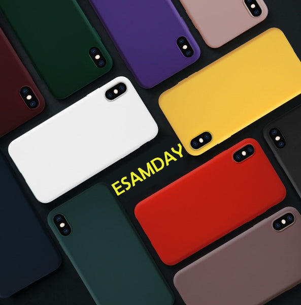 Esamday Candy Color Phone Case For iPhone