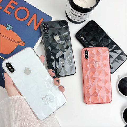 Diamond Texture Case For iPhone Soft Phone Cover