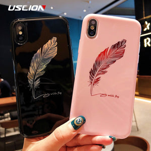 Silicone Feather Case For iPhone Back Cover