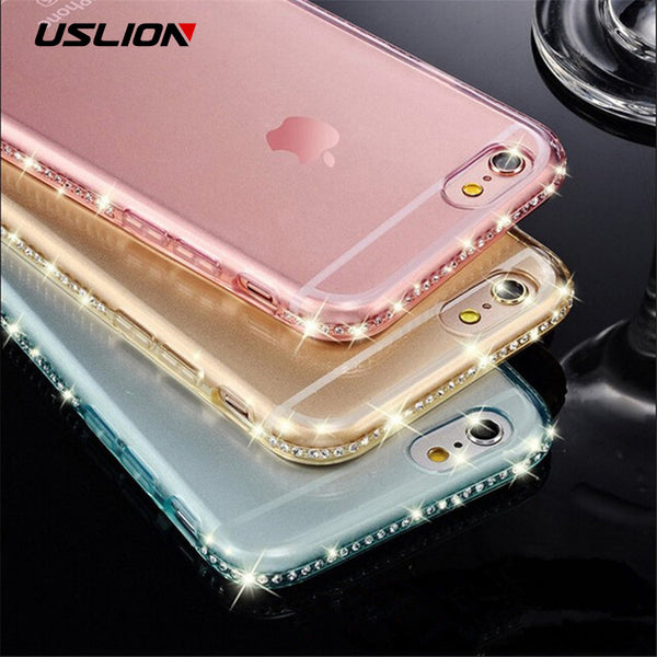 Diamond Bling Transparent Phone Case Cover for iPhone