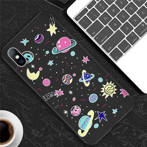 Cartoon Planet Soft case For iPhone