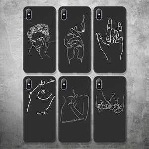 Abstract Art Lover Face Soft Case For iPhone