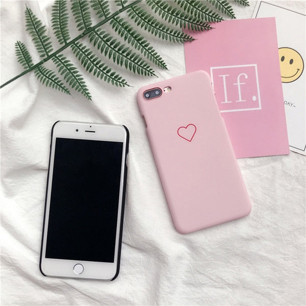 Cute Cartoon Love Heart Ultra Thin Hard Case For iPhone