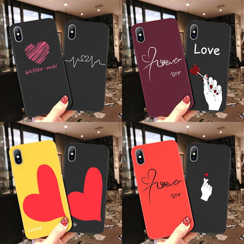 Cute Cartoon Love Heart Soft case For iPhone