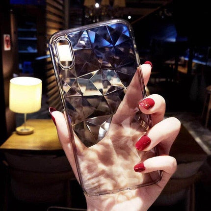 Clear Diamond Pattern Case For iPhone