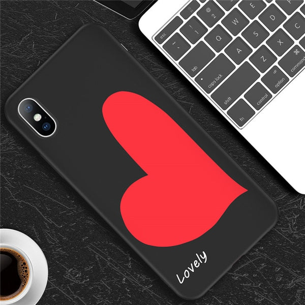 Cute Cartoon Love Heart Soft case For iPhone