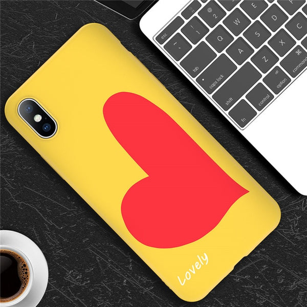 Cute Cartoon Love Heart Soft case For iPhone