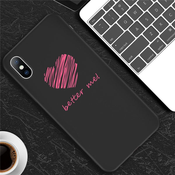 Cute Cartoon Love Heart Soft case For iPhone