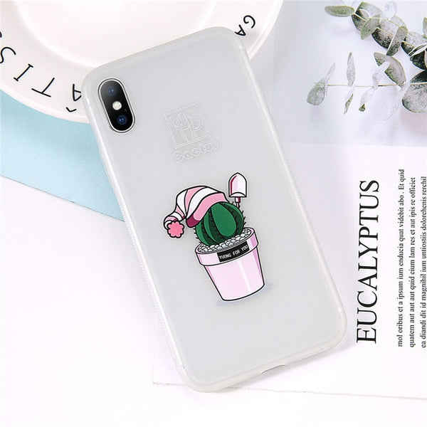 Cute Cartoon Christmas Tree Santa Claus Gift Soft case For iPhone