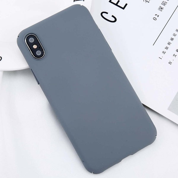 Simple Plain Slim Frosted Hard Back Cover For iPhone