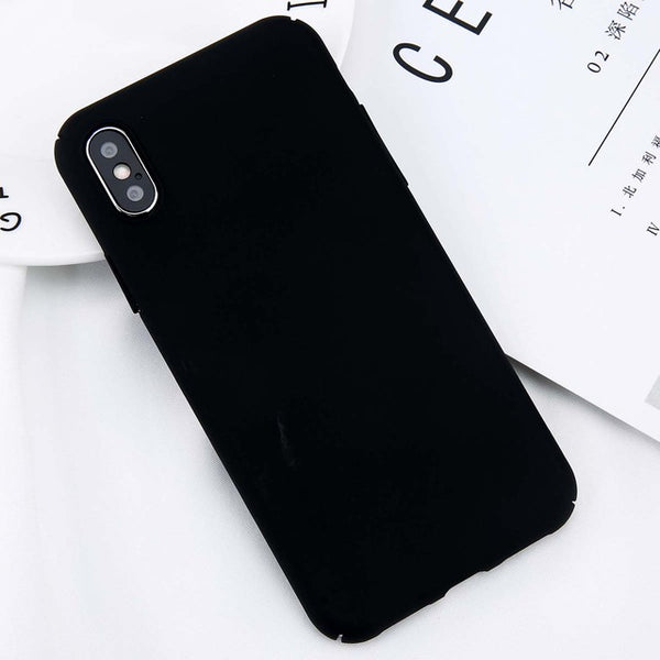 Simple Plain Slim Frosted Hard Back Cover For iPhone