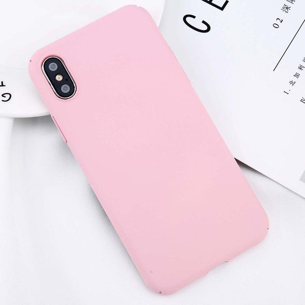 Simple Plain Slim Frosted Hard Back Cover For iPhone