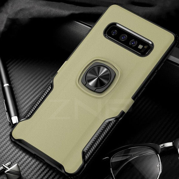 Metal Ring Car Stand Silicone Phone Case For Samsung