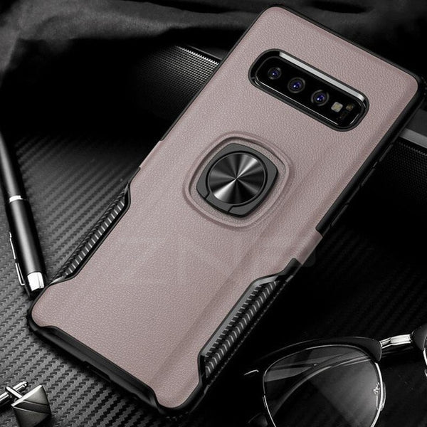 Metal Ring Car Stand Silicone Phone Case For Samsung