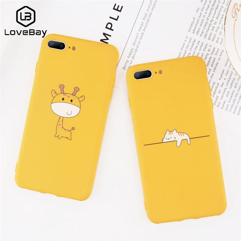 Cute Cartoon Animal Giraffe Cat case For iPhone