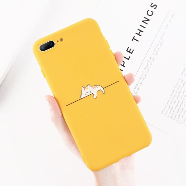 Cute Cartoon Animal Giraffe Cat case For iPhone