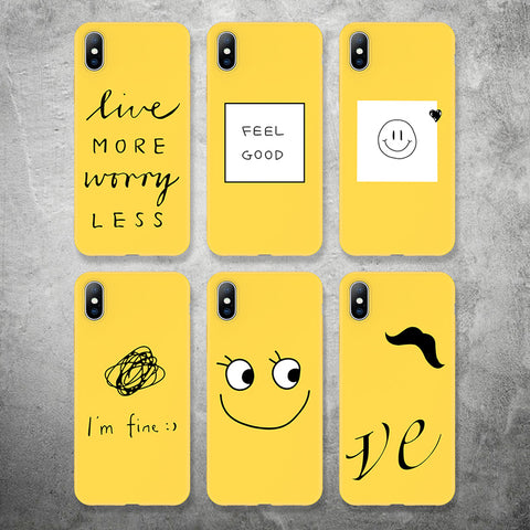 Fashion Cute Cartoon Letter Smiley Face Soft case For iPhone