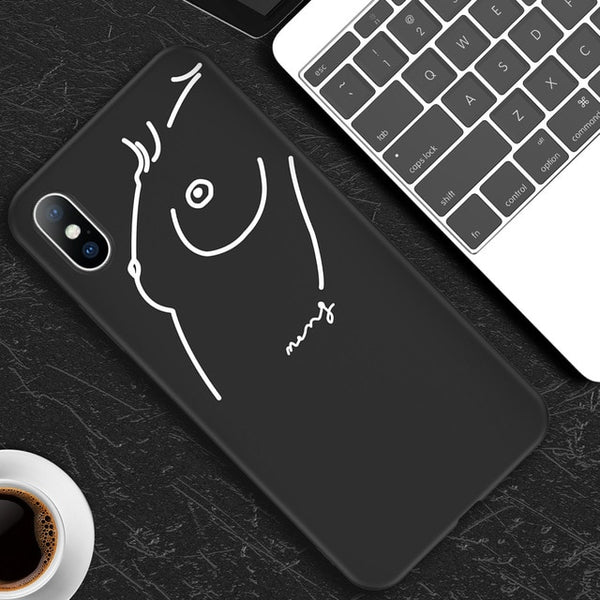 Abstract Art Lover Face Soft Case For iPhone