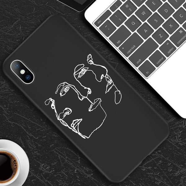 Abstract Art Lover Face Soft Case For iPhone