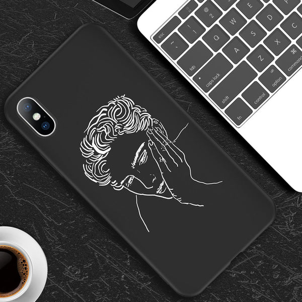 Abstract Art Lover Face Soft Case For iPhone