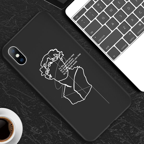 Abstract Art Lover Face Soft Case For iPhone