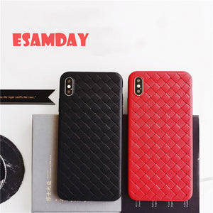 Luxury Super Soft Phone Case For iPhone Max Grid Cases